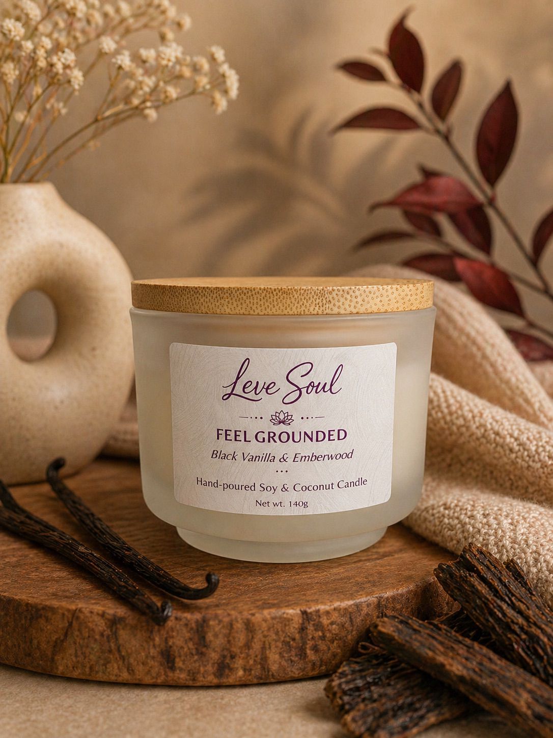 Feel Grounded Candle | Black Vanilla & Emberwood
