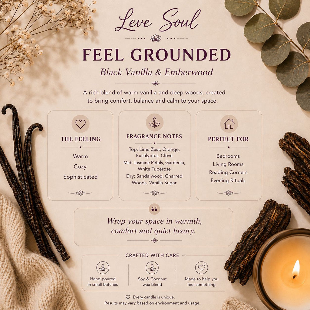 Feel Grounded Candle | Black Vanilla & Emberwood
